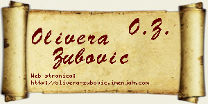 Olivera Zubović vizit kartica